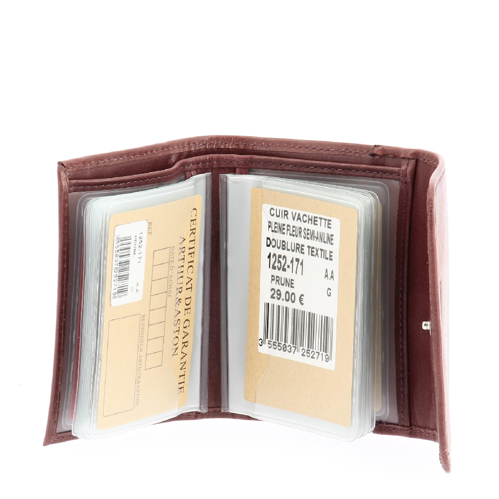 Oiled cowhide leather flap card holder 1252-171 Oiled cowhide leather flap card holder 1252-171