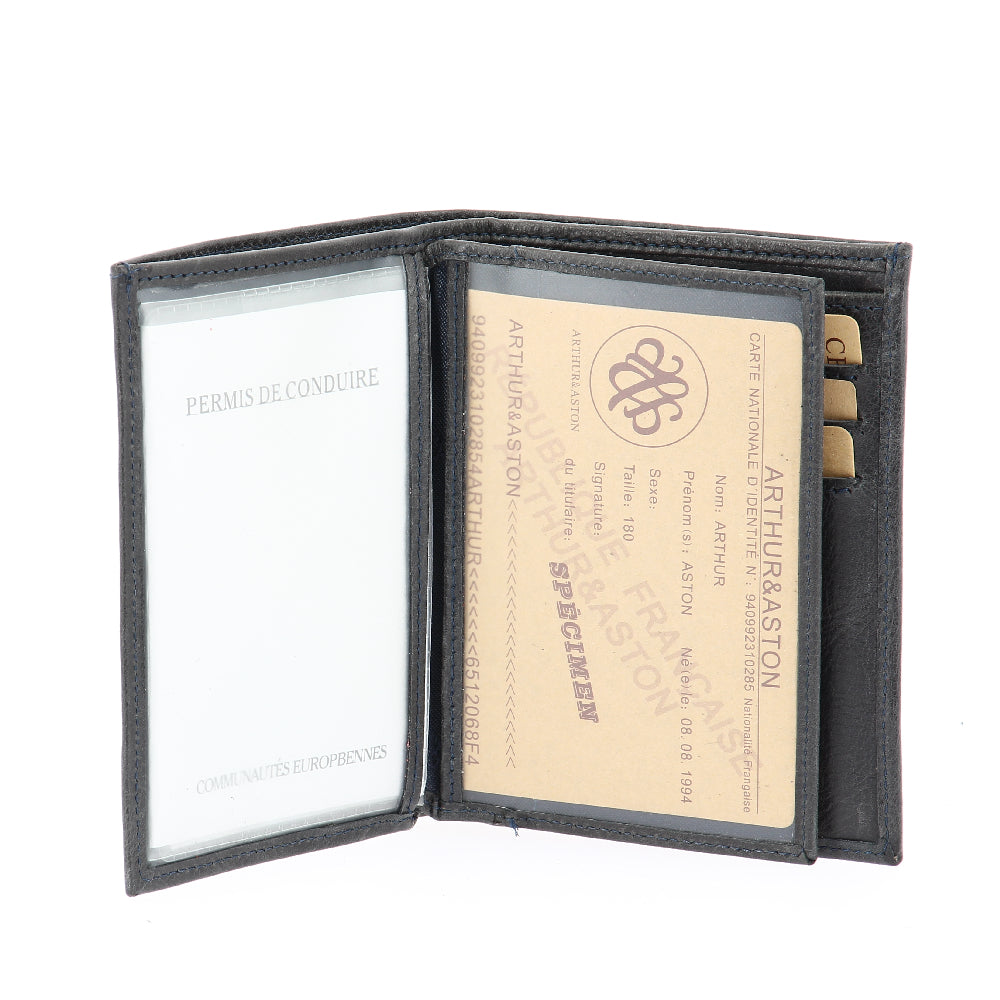 Portefeuille Rose en cuir