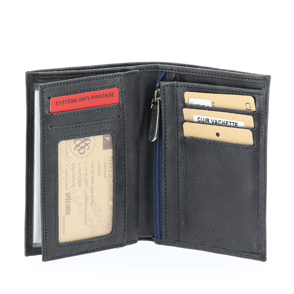 Portefeuille Rose en cuir