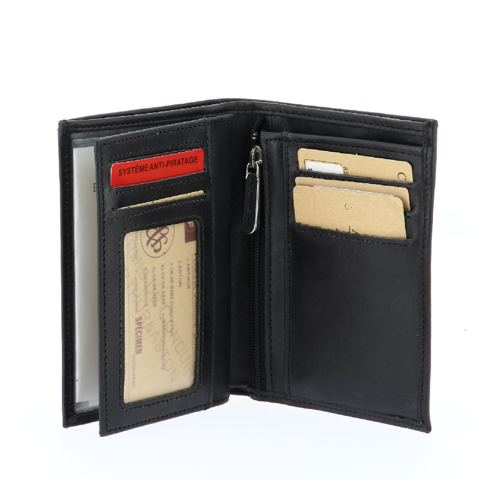 Portefeuille Rose en cuir