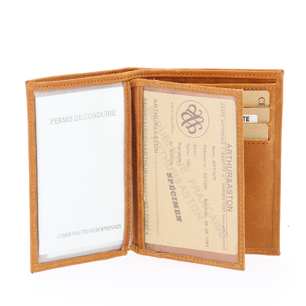 Portefeuille Rose en cuir