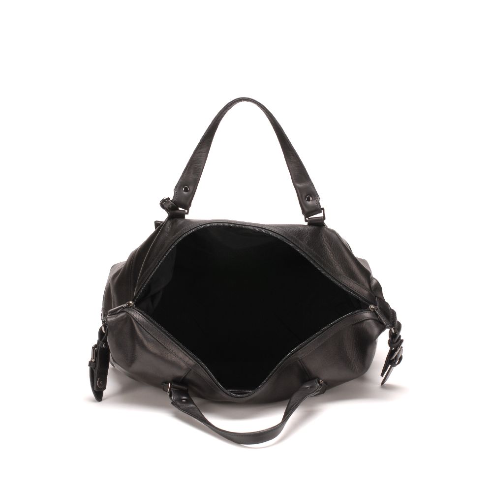 Large travel bag in dipped leather 