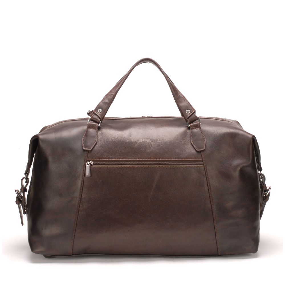 Large travel bag in dipped leather 