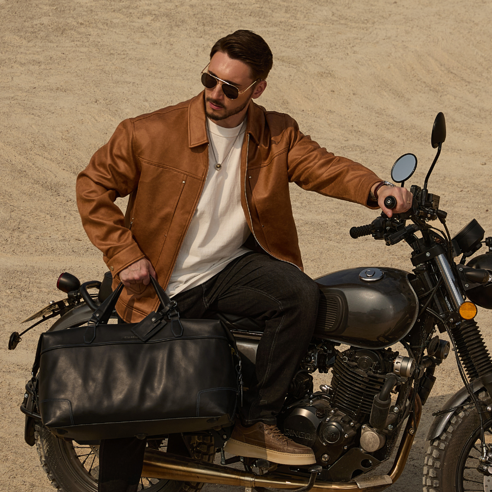 Sac de voyage en cuir plongé