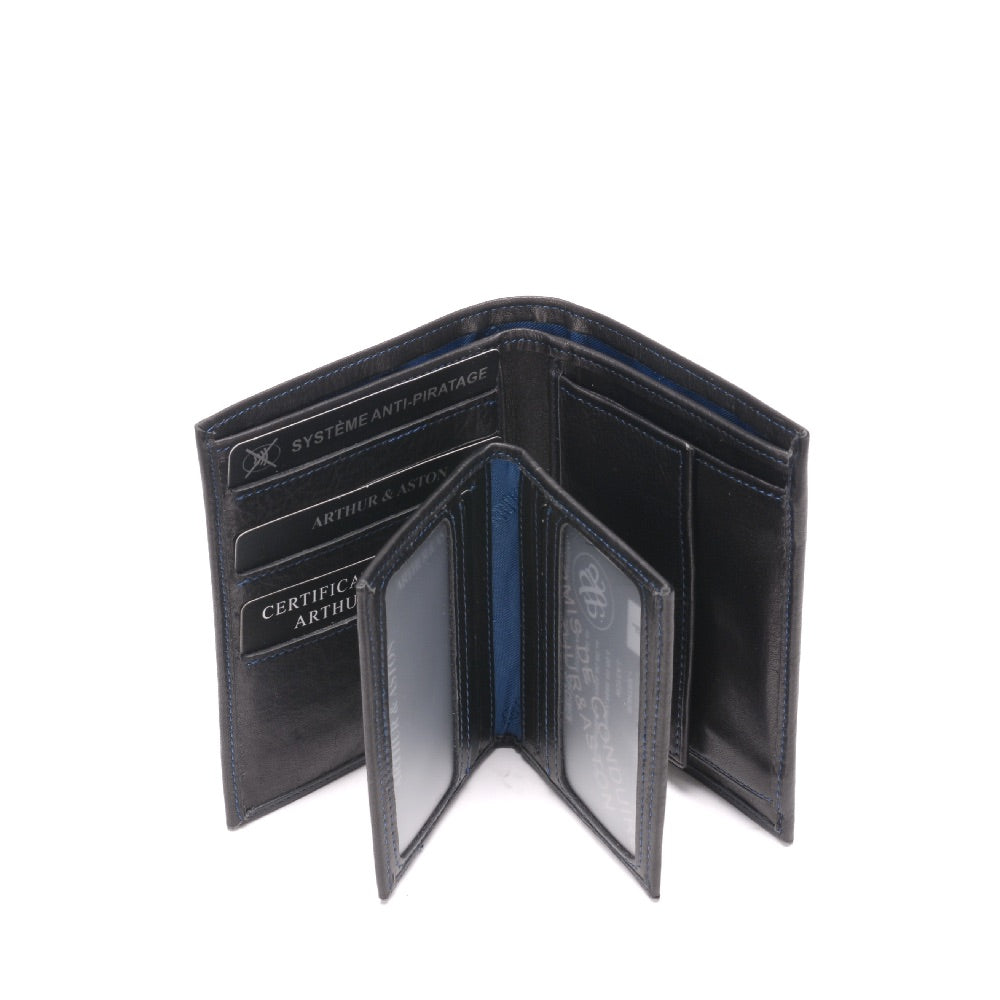 Portefeuille et porte-cartes Pablo cuir plongé