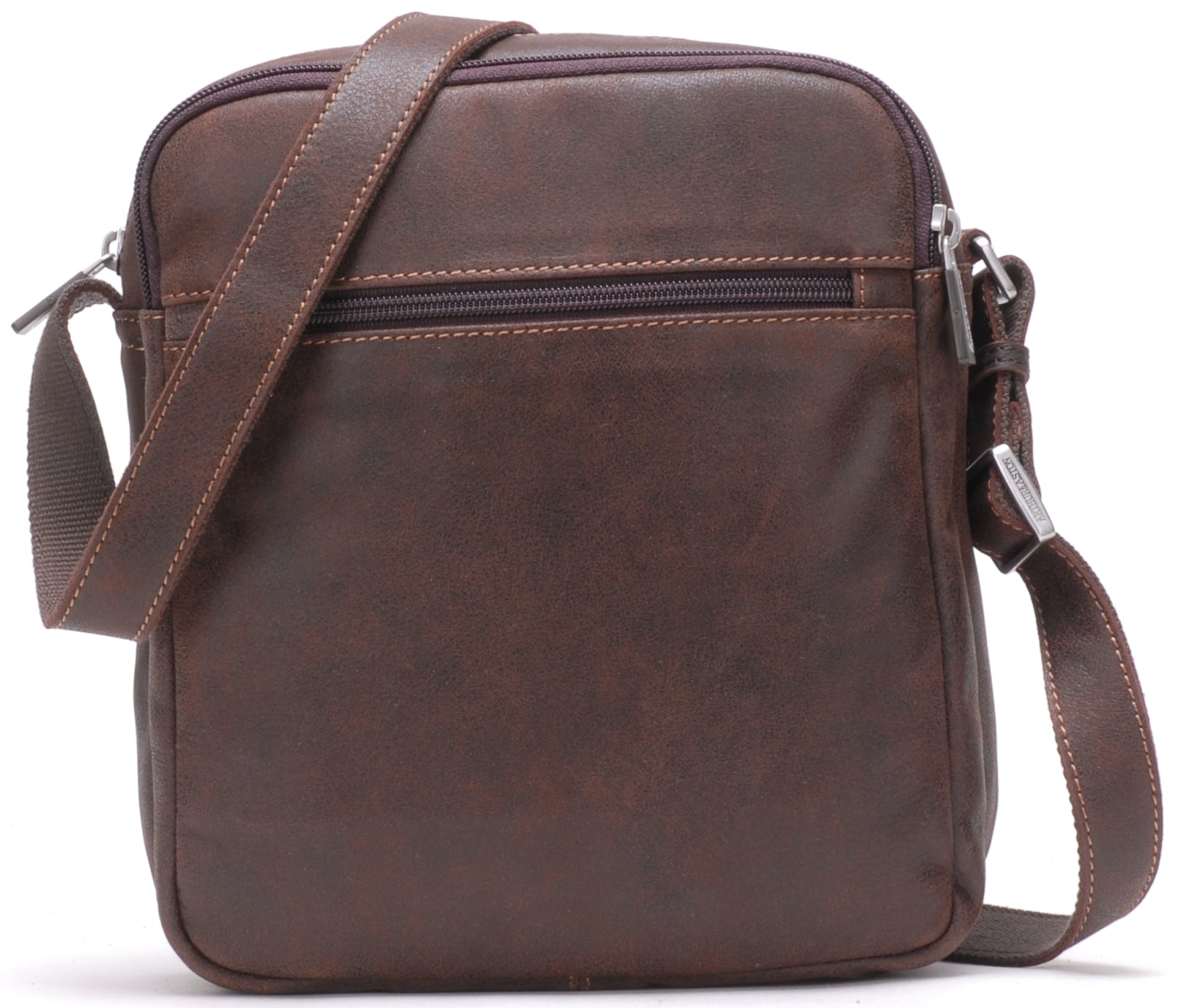 Large Cristiano leather destroyed crossbody bag