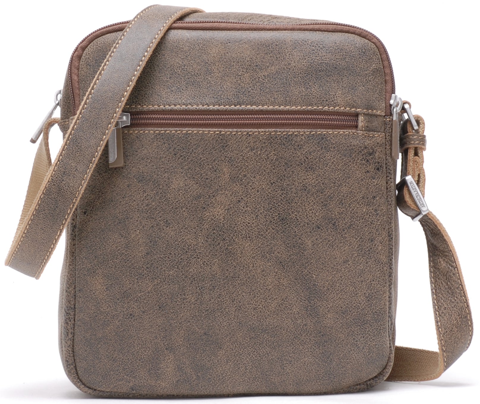 Large Cristiano leather destroyed crossbody bag