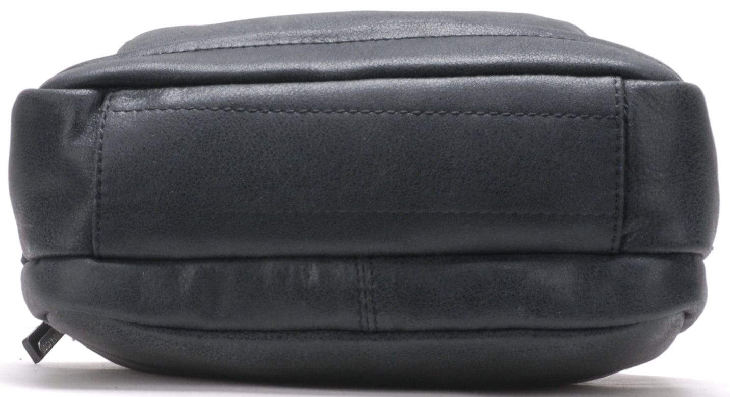 Large Cristiano leather destroyed crossbody bag
