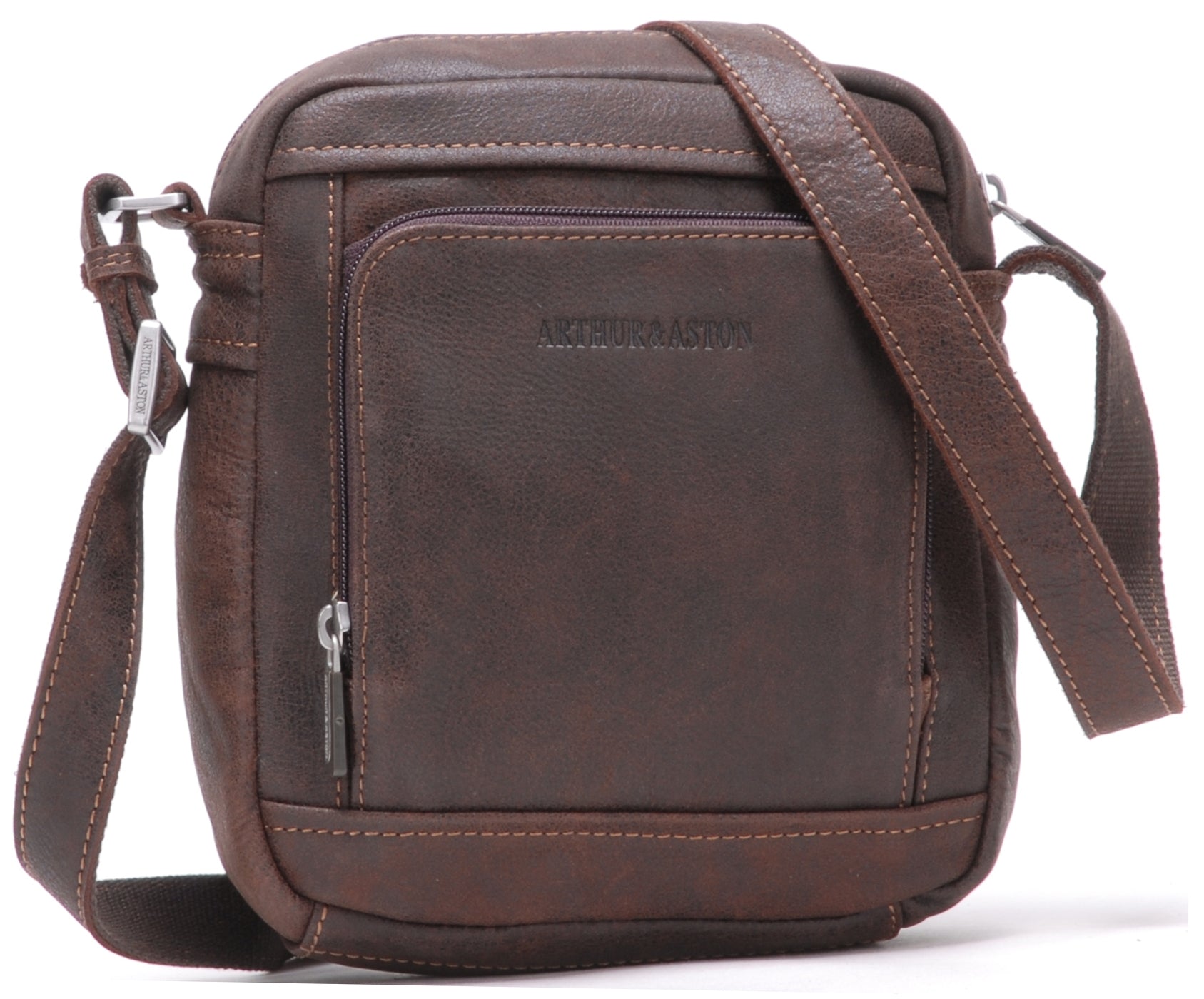 Cristiano destroyed leather crossbody bag