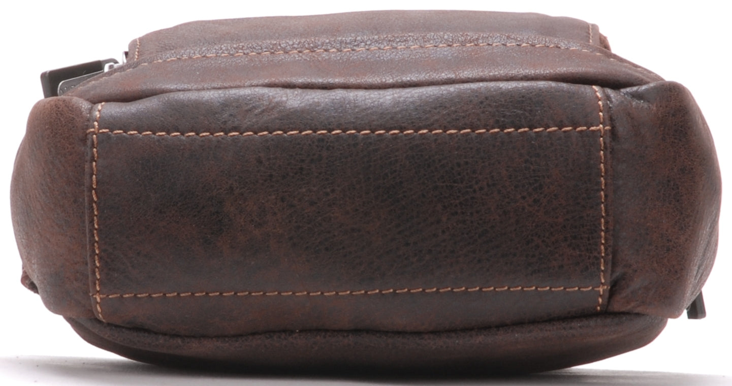 Cristiano destroyed leather crossbody bag