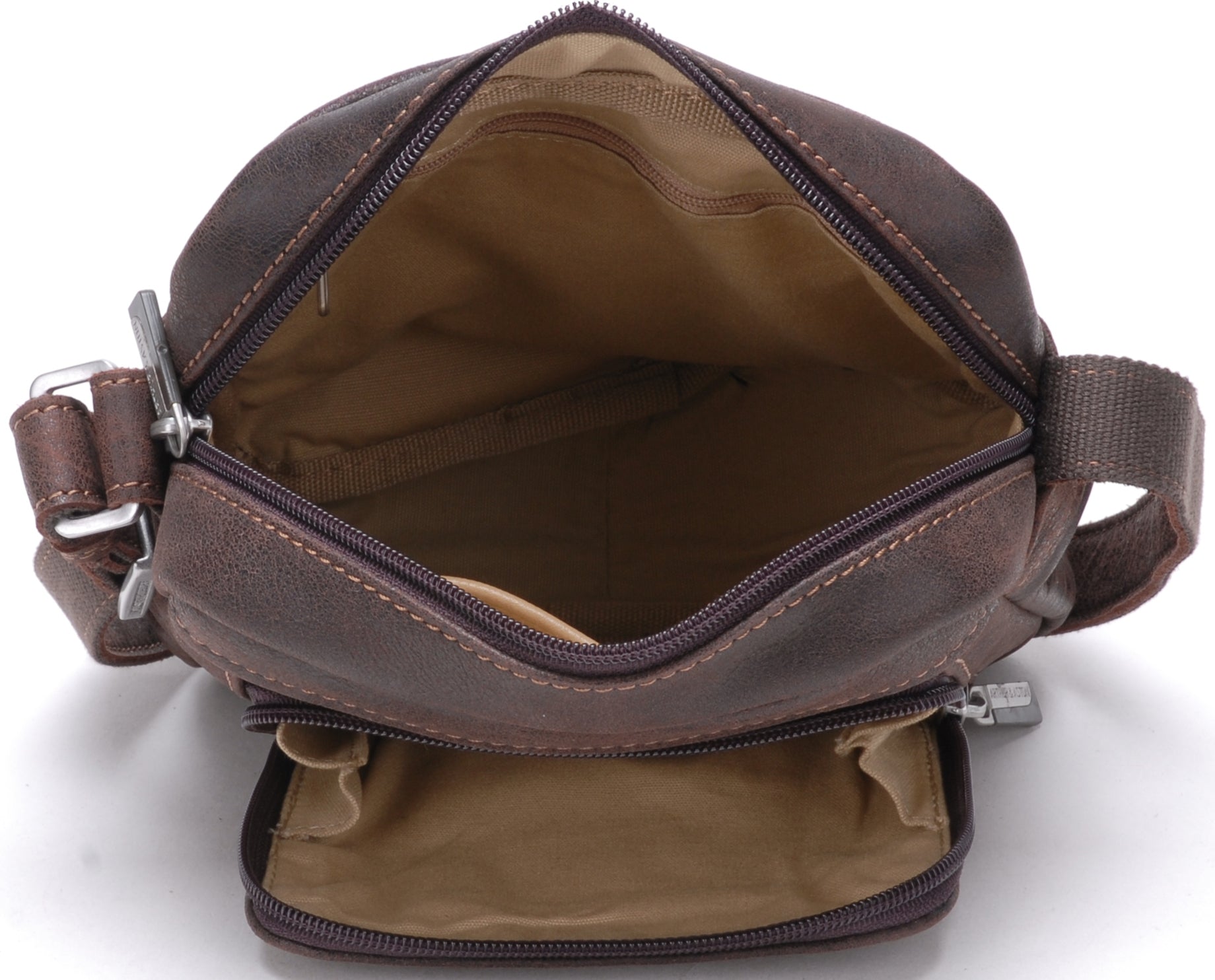 Cristiano destroyed leather crossbody bag