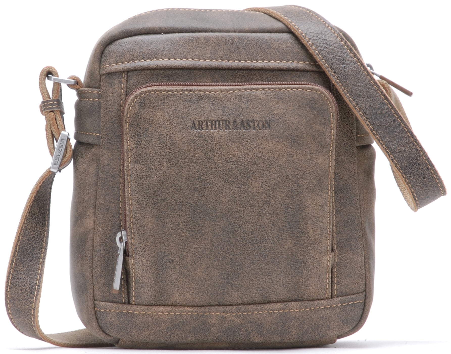 Cristiano destroyed leather crossbody bag