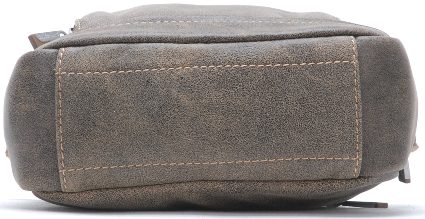 Cristiano destroyed leather crossbody bag