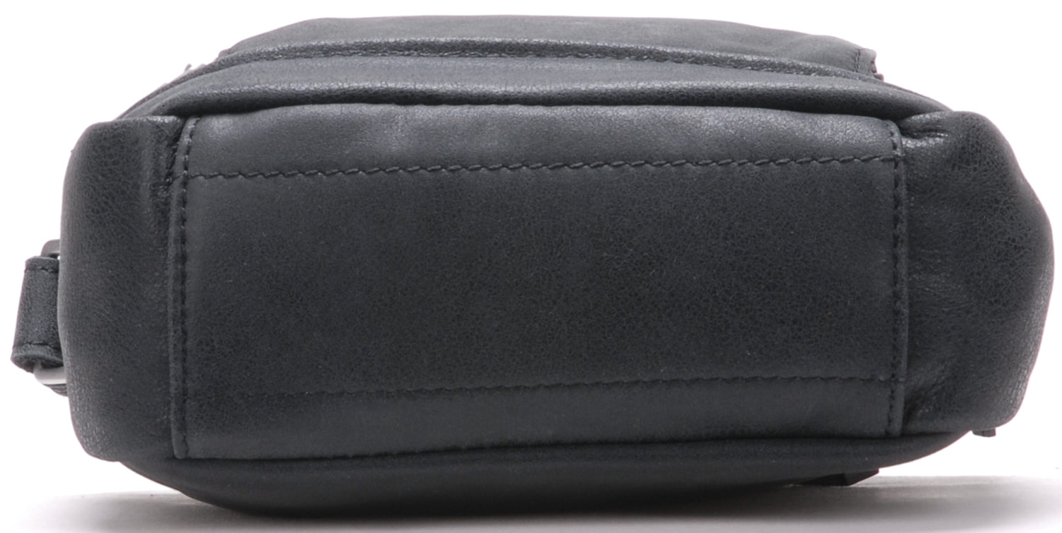 Cristiano destroyed leather crossbody bag