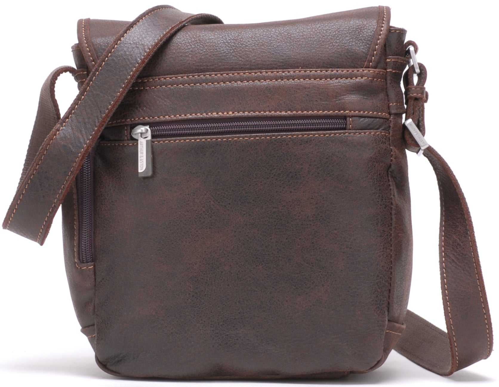 Cristiano destroyed leather crossbody bag, small model