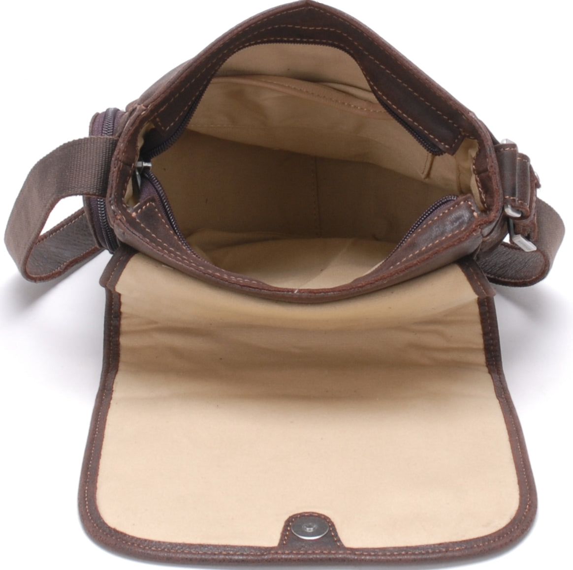 Cristiano destroyed leather crossbody bag, small model