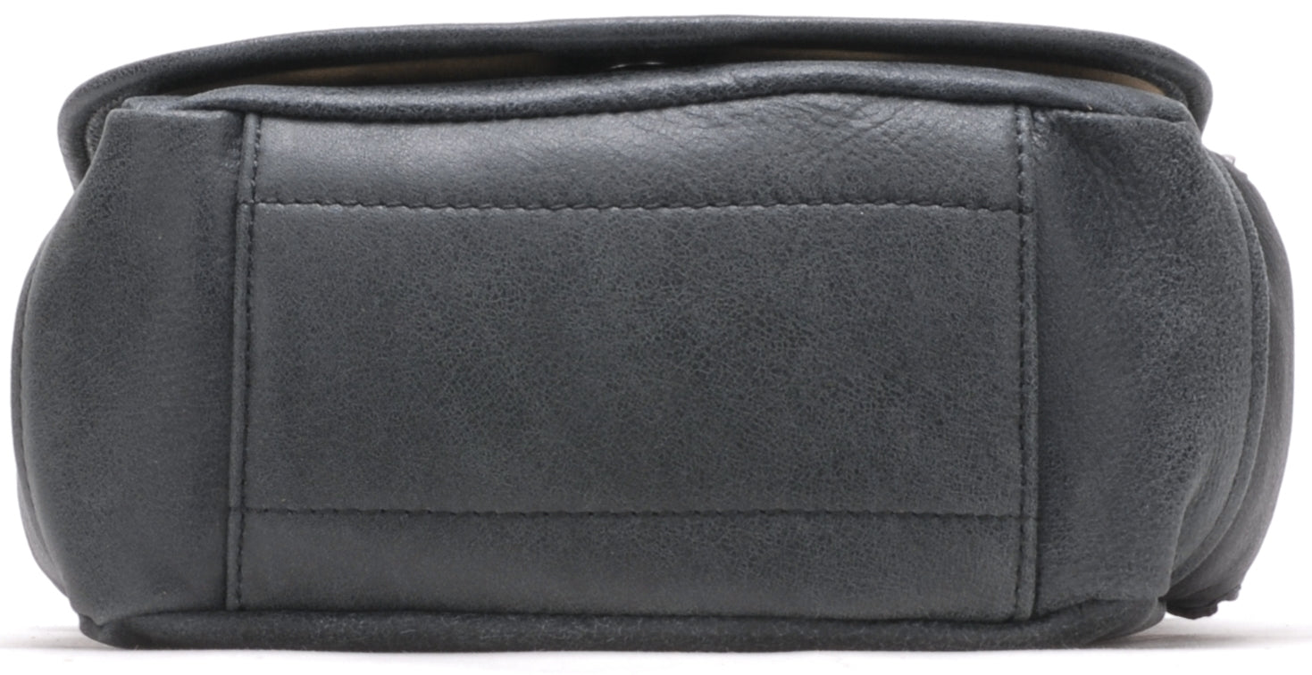 Cristiano destroyed leather crossbody bag, small model