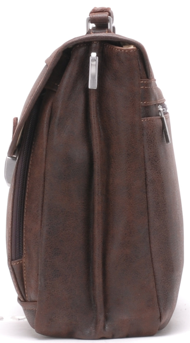 Cristiano leather destroyed 2 gussets briefcase