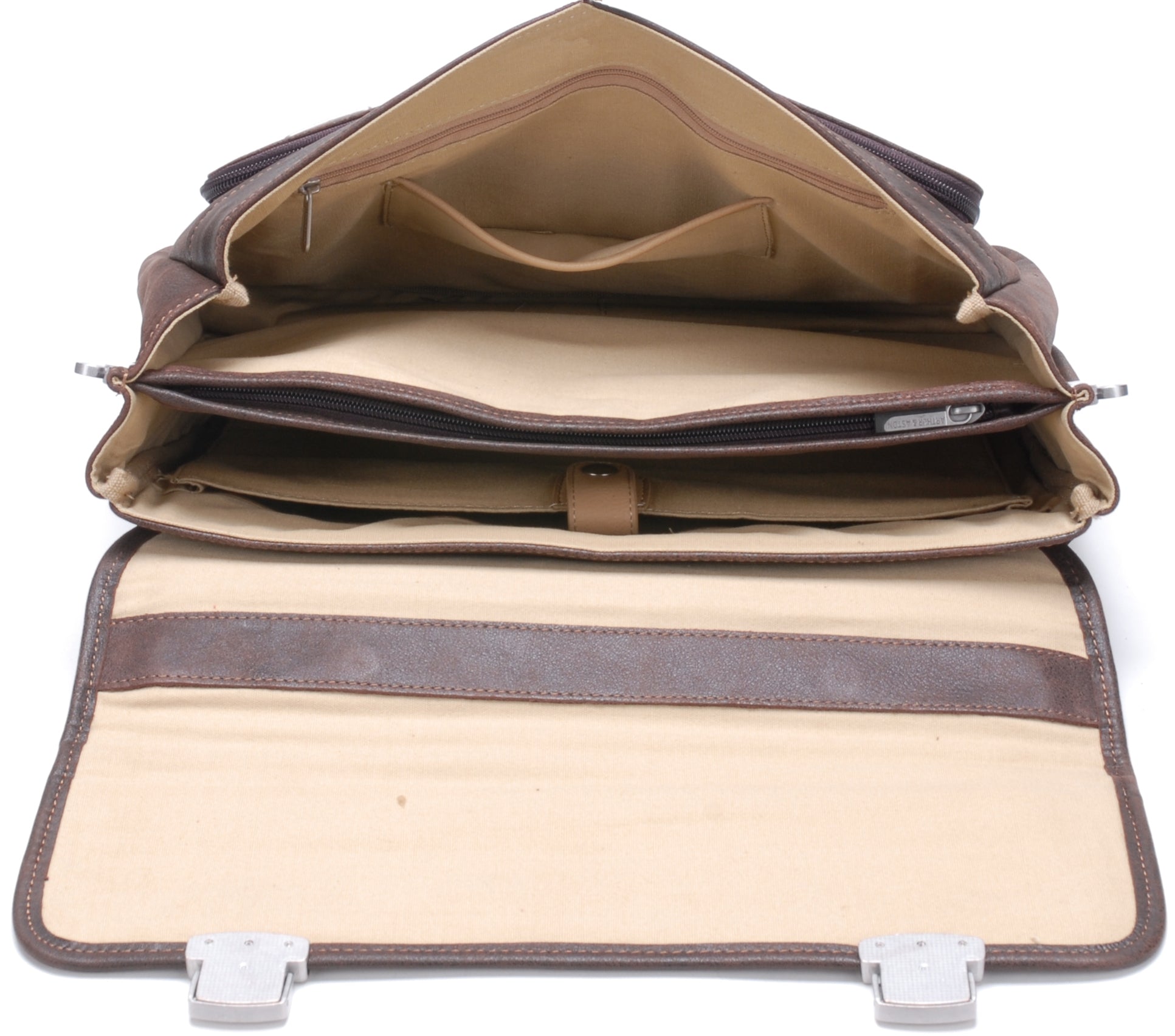 Cristiano leather destroyed 2 gussets briefcase