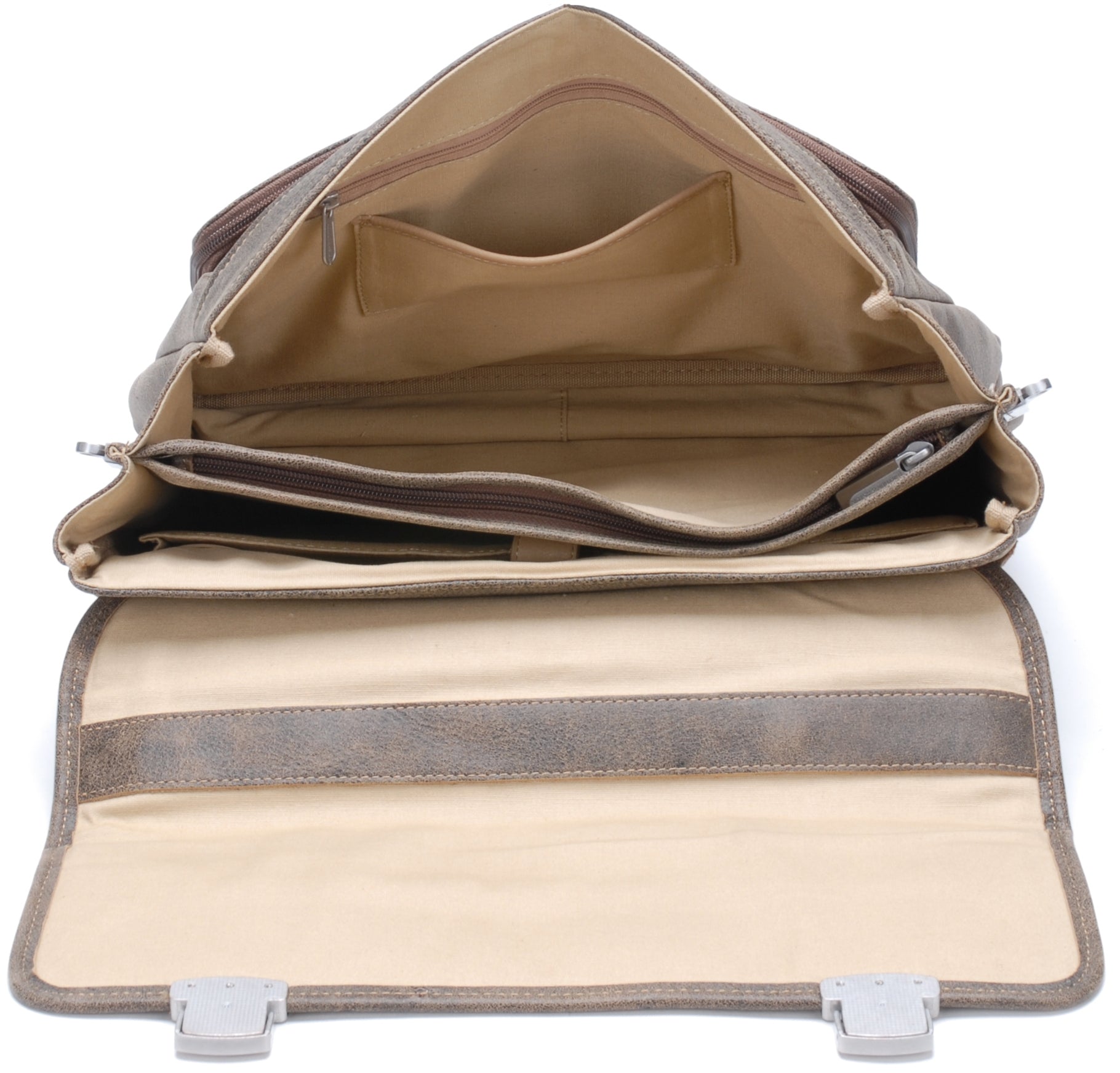 Cristiano leather destroyed 2 gussets briefcase