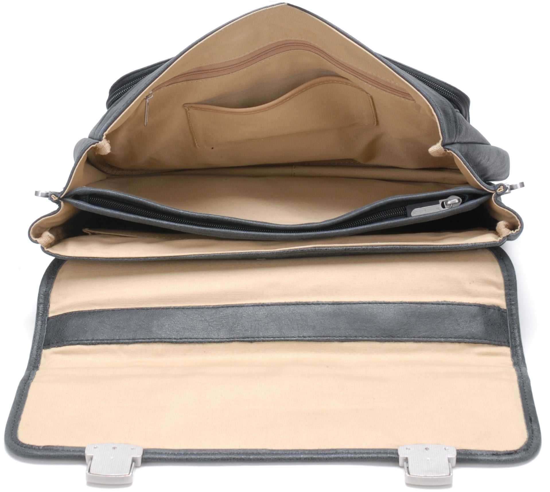 Cristiano leather destroyed 2 gussets briefcase
