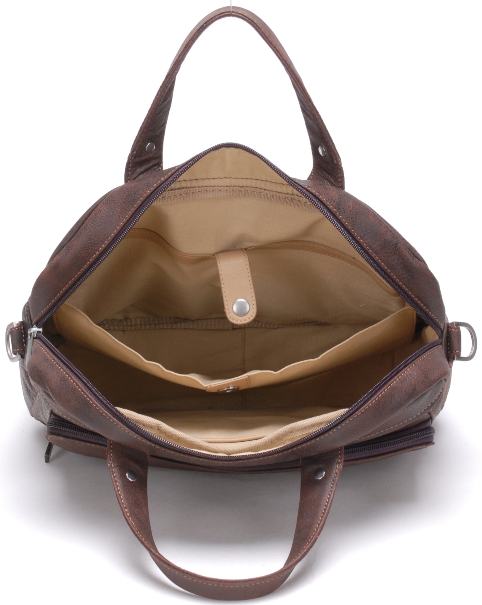 Cristiano leather destroyed briefcase