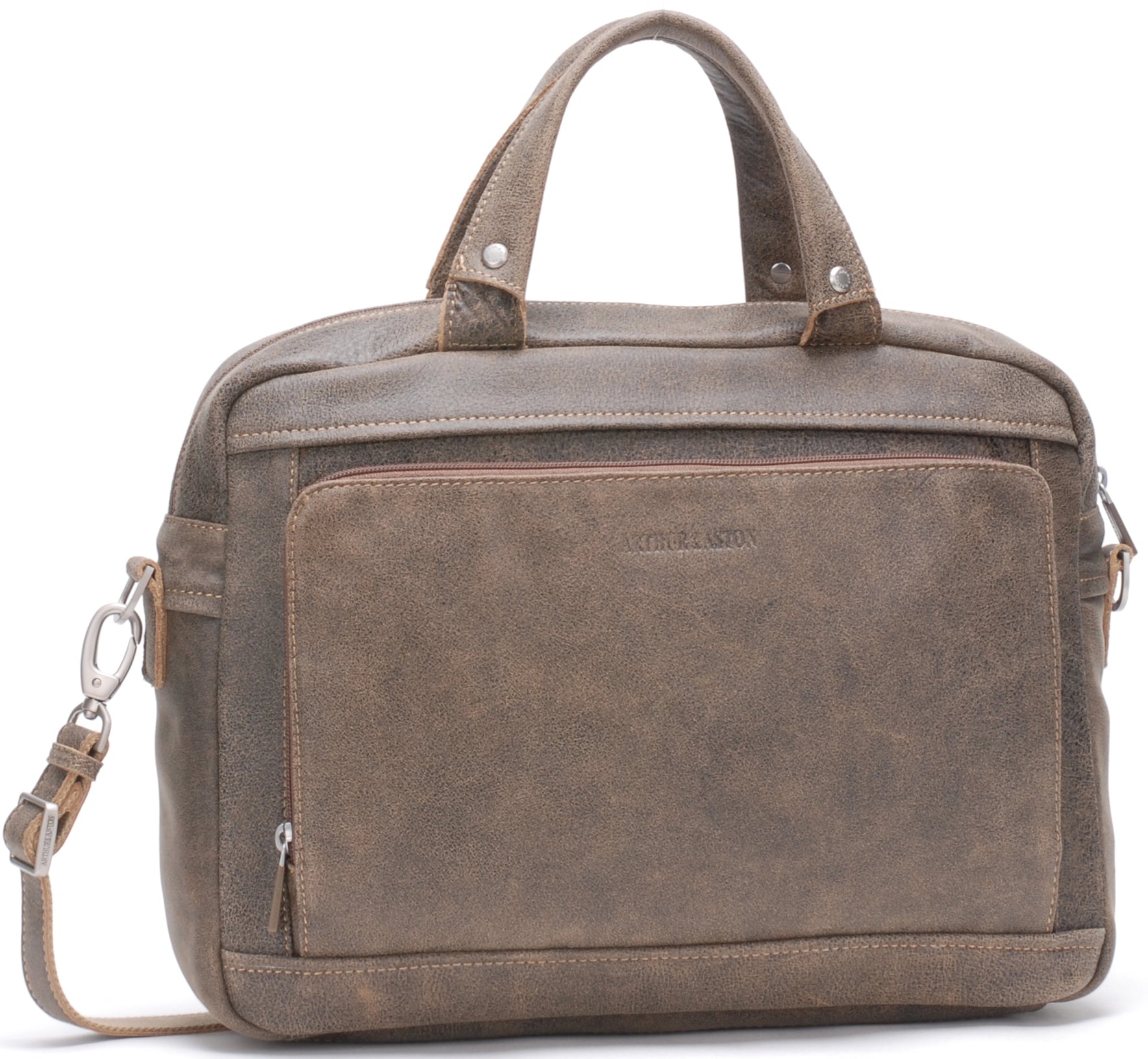 Cristiano leather destroyed briefcase