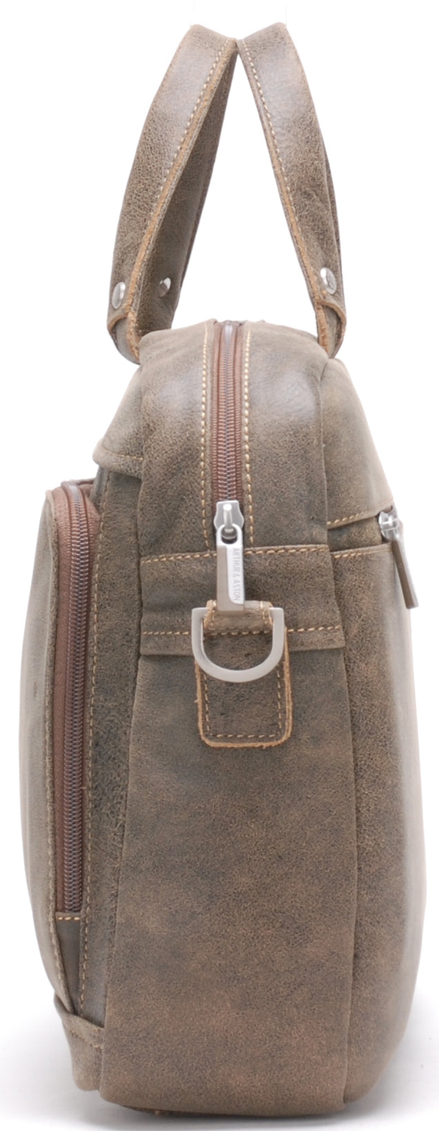 Cristiano leather destroyed briefcase