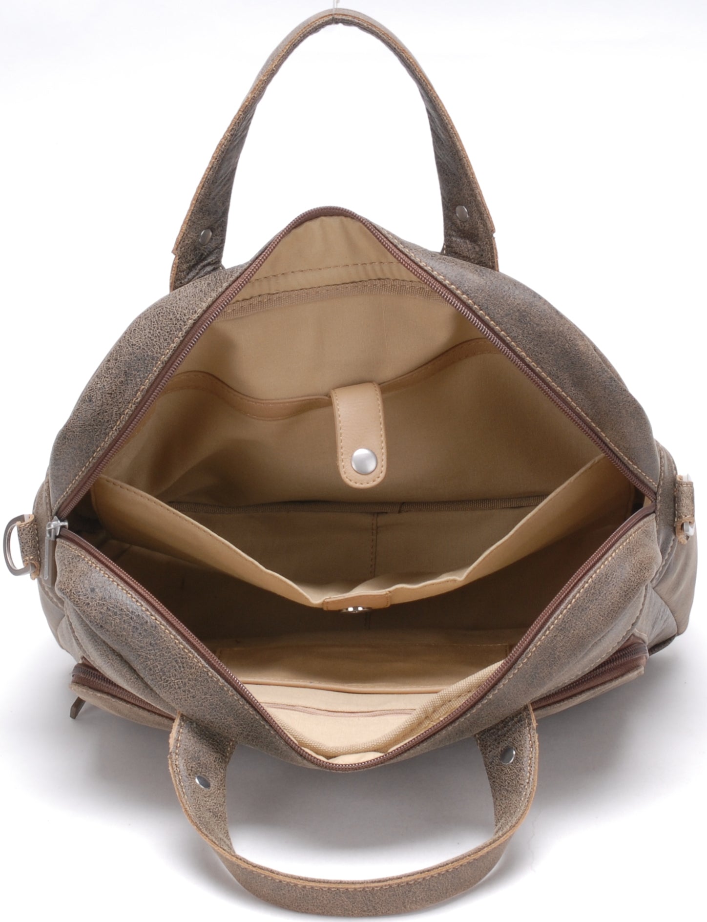 Cristiano leather destroyed briefcase