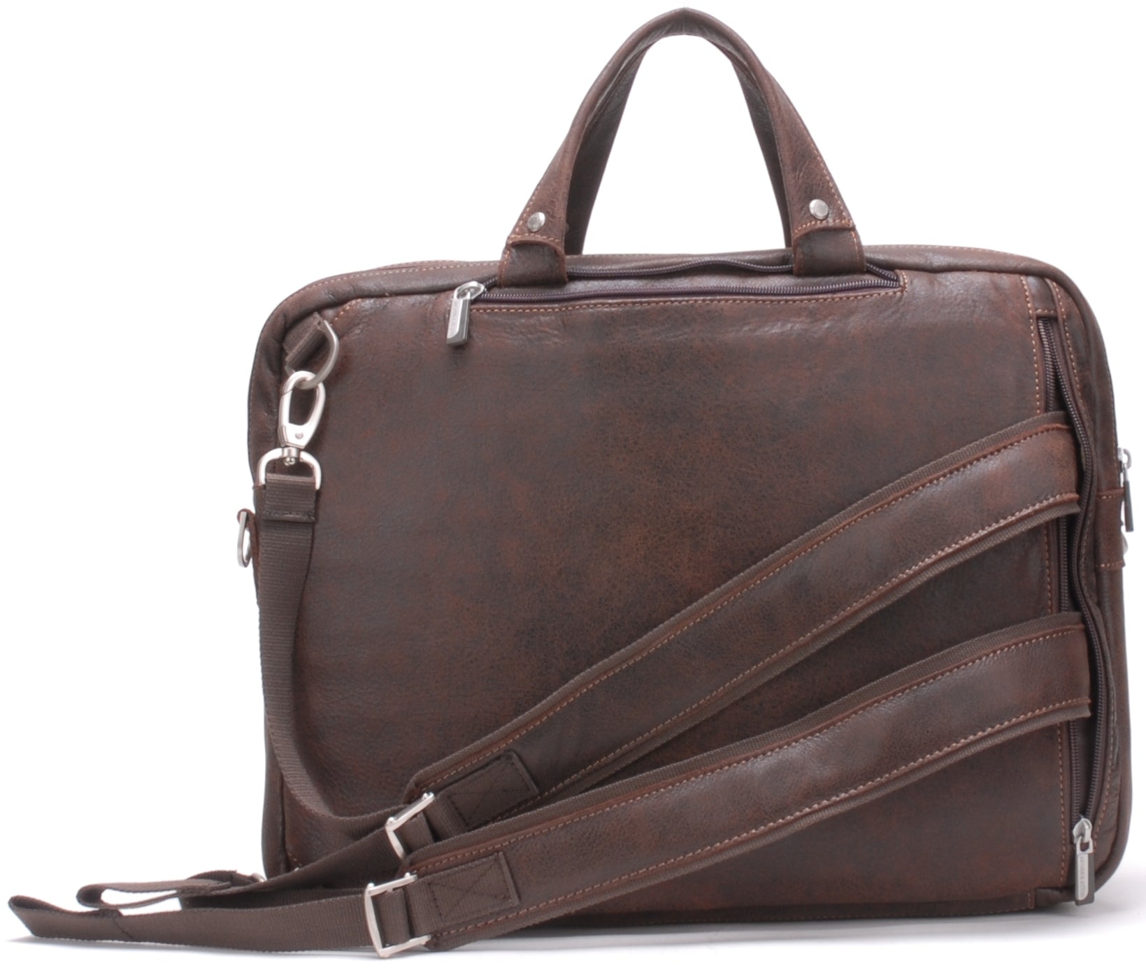 Cristiano 3 in 1 briefcase destroyed leather