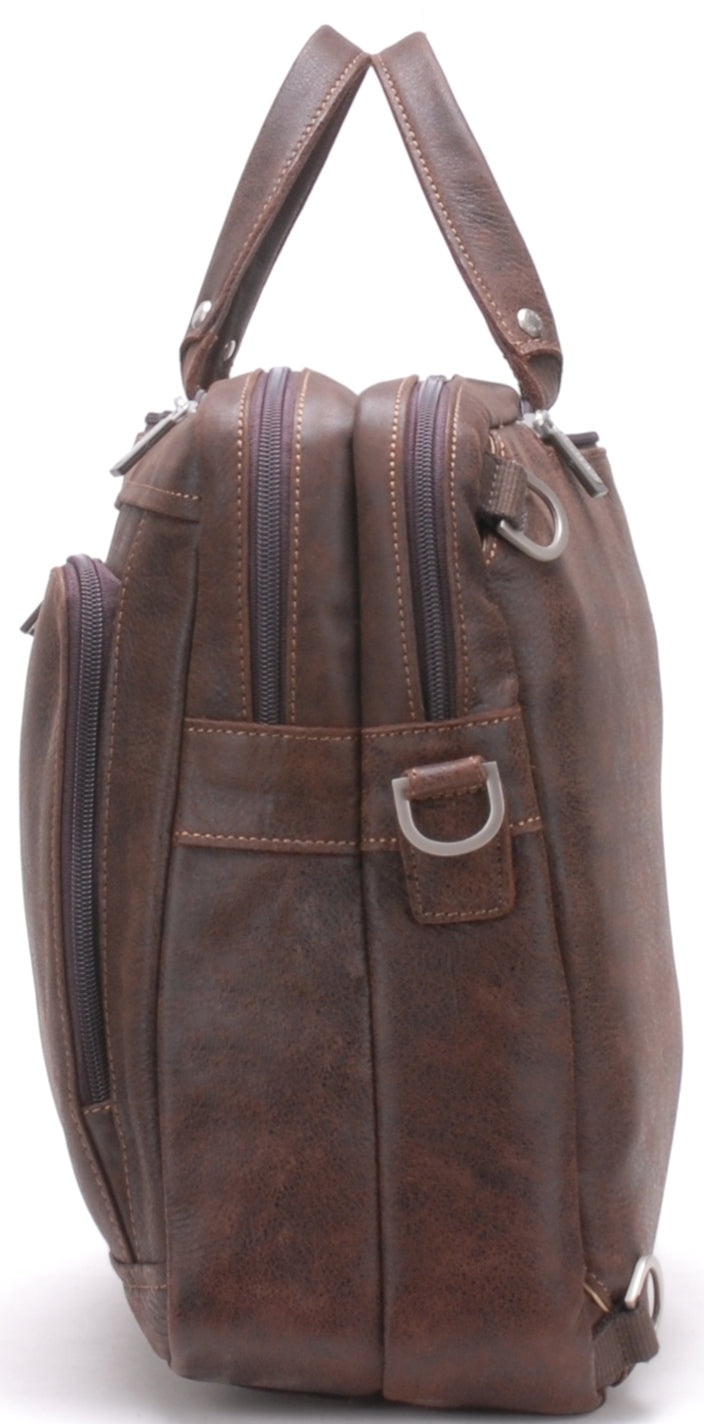 Cristiano 3 in 1 briefcase destroyed leather