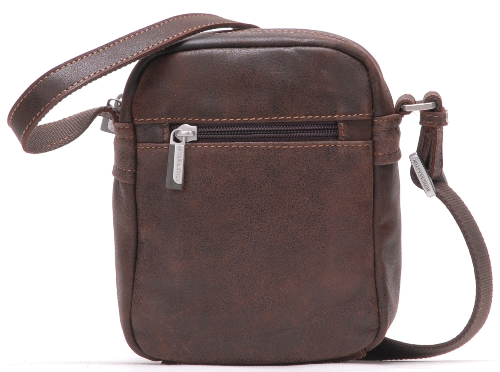 Cristiano destroyed leather crossbody bag, small model