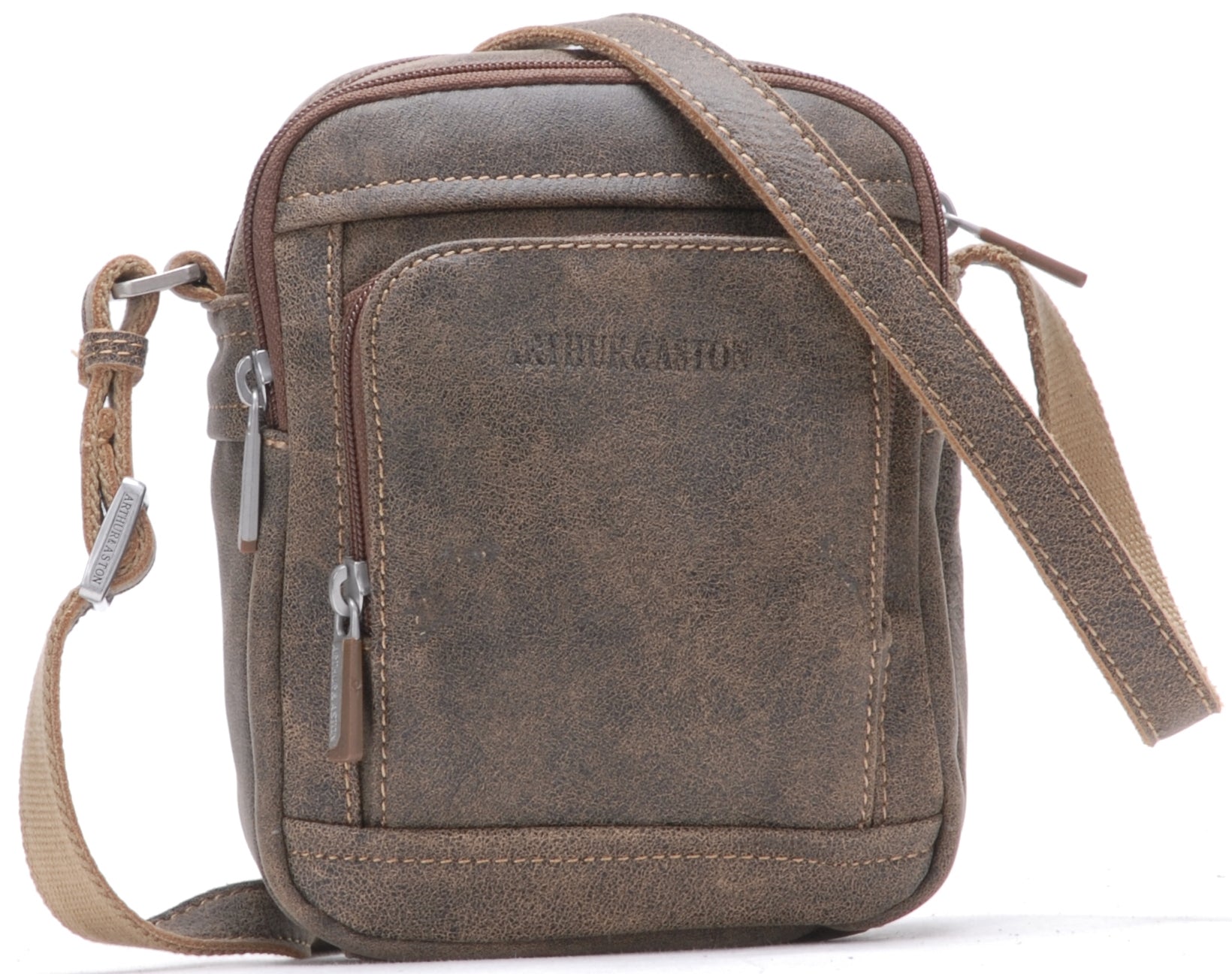 Cristiano destroyed leather crossbody bag, small model