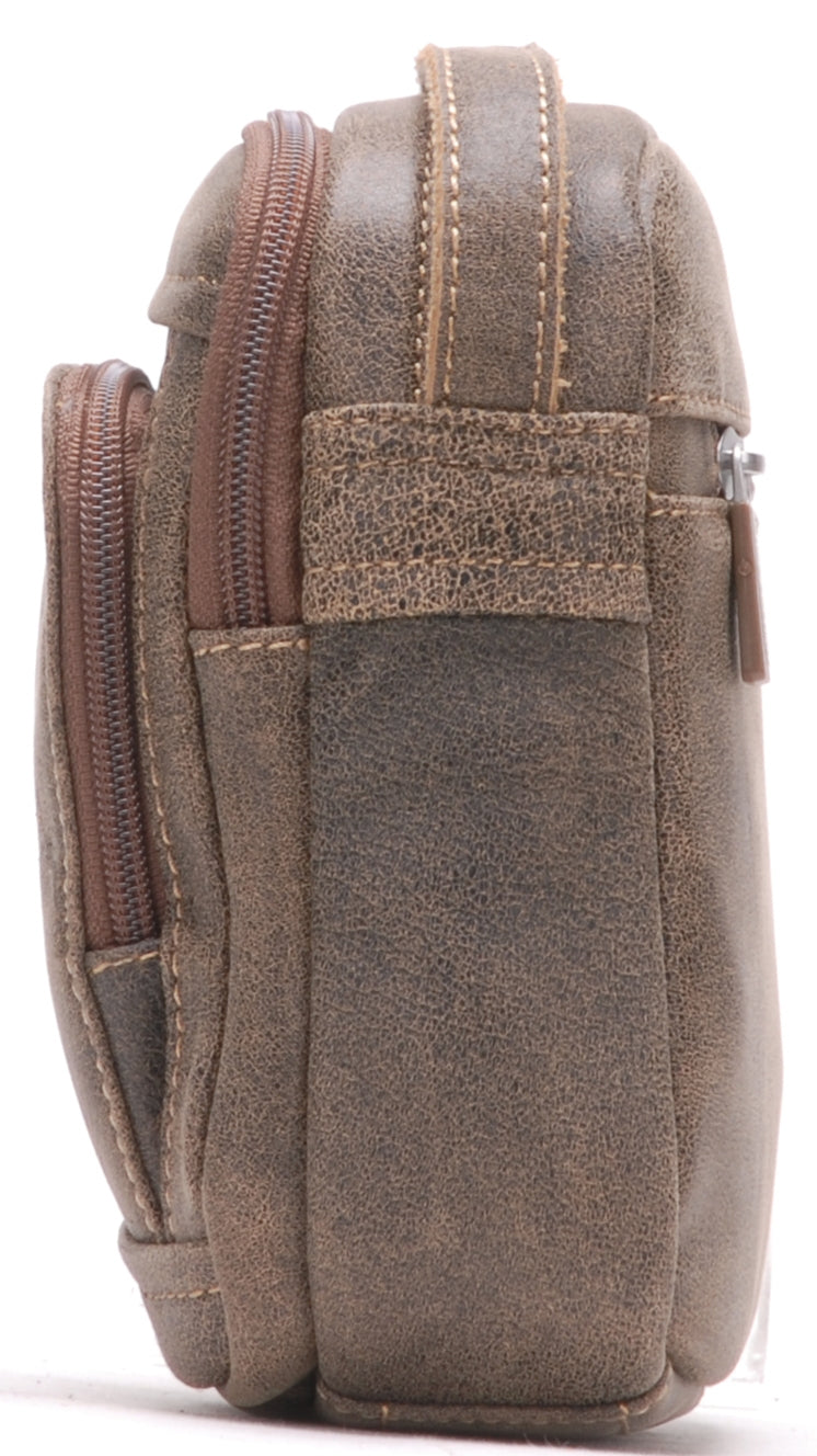 Cristiano destroyed leather crossbody bag, small model