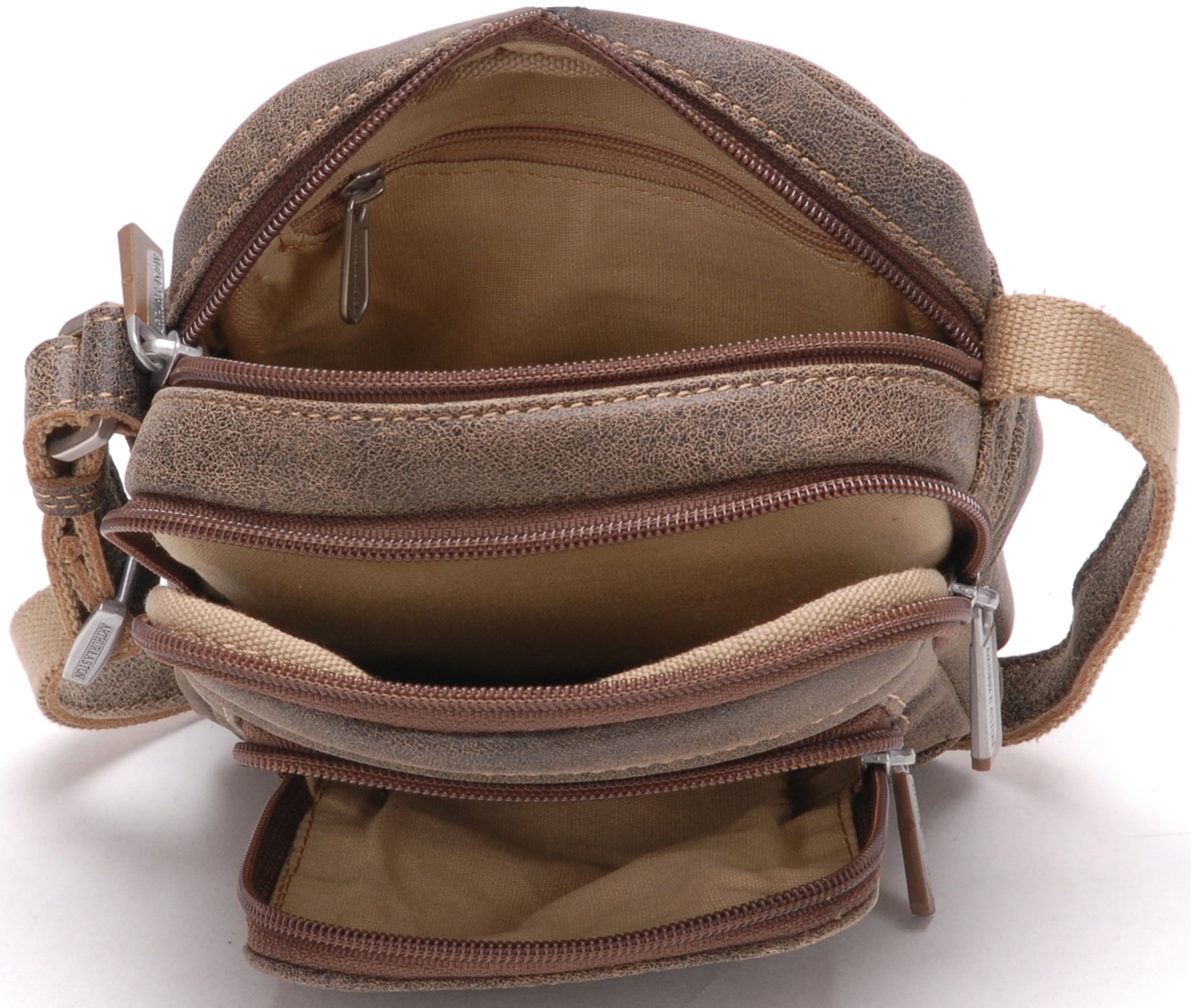 Cristiano destroyed leather crossbody bag, small model