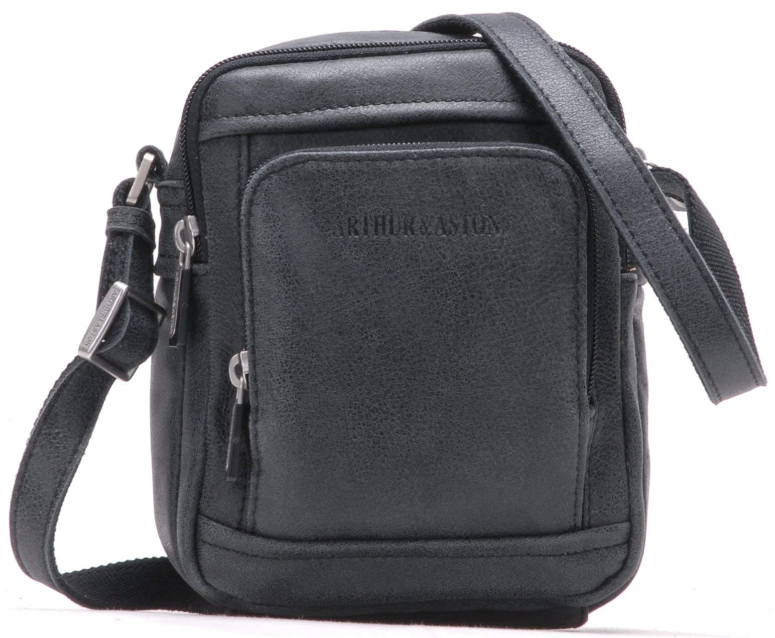 Cristiano destroyed leather crossbody bag, small model