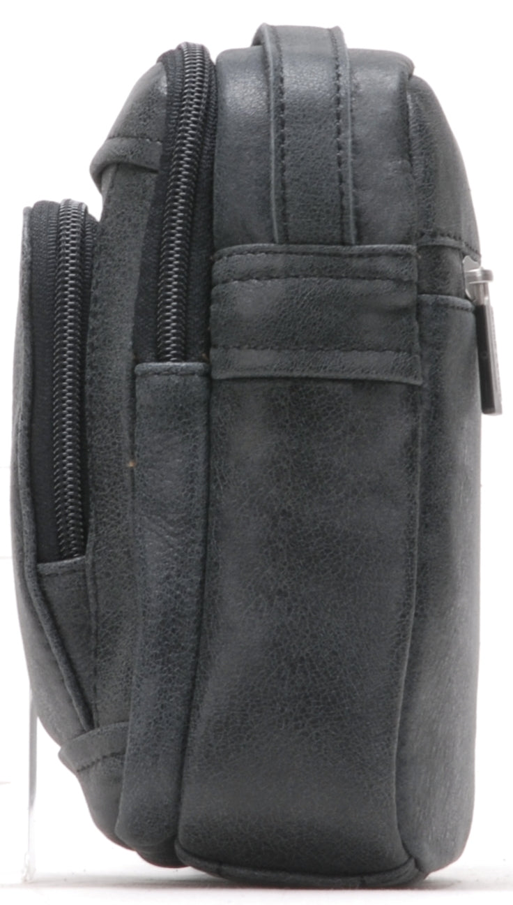 Cristiano destroyed leather crossbody bag, small model