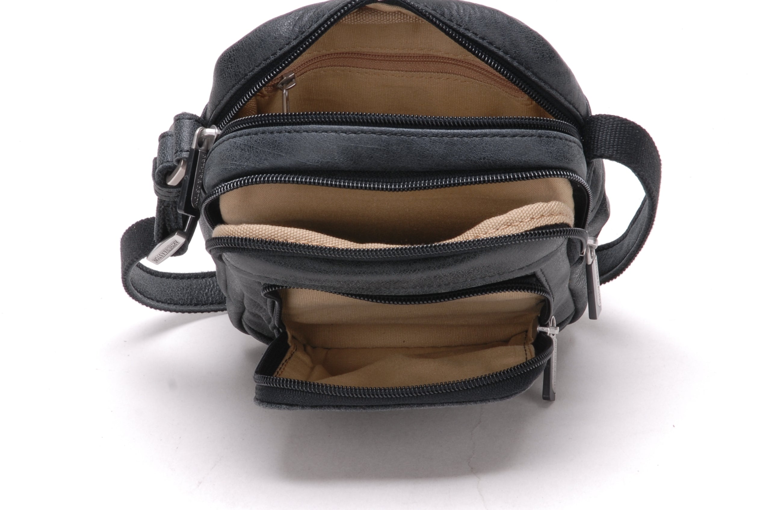 Cristiano destroyed leather crossbody bag, small model