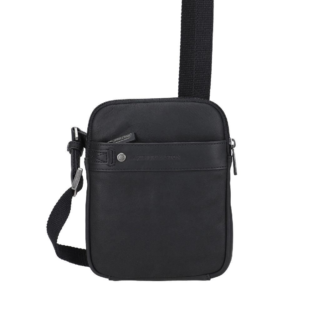Black Leather Body Bag 