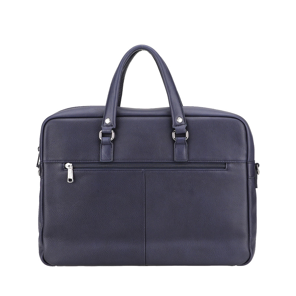 Porte-Diplôme A4 En Cuir Végan Avec Coins Métal Argenté - Pochette Rigide Pour Diplôme, Certificat - Bleu Nuit