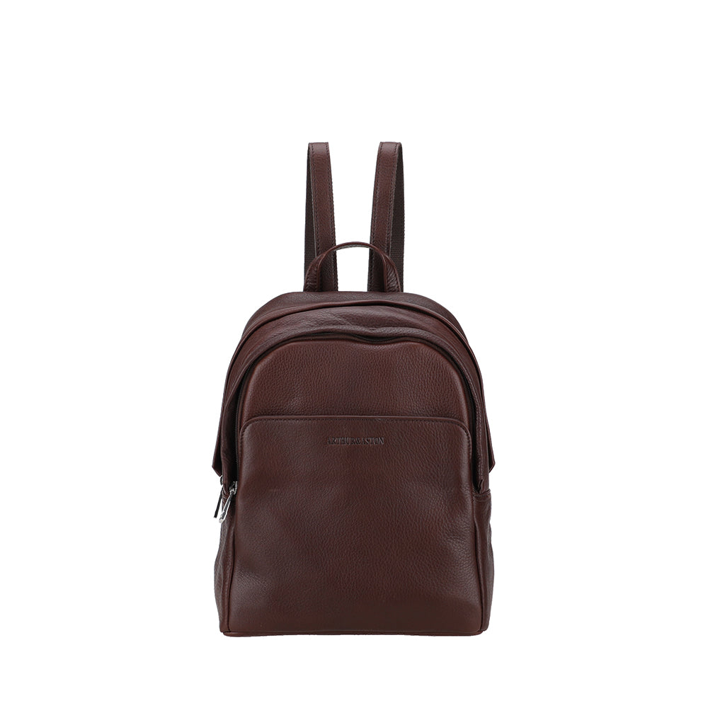 Small unisex Ange leather backpack – compact and elegant