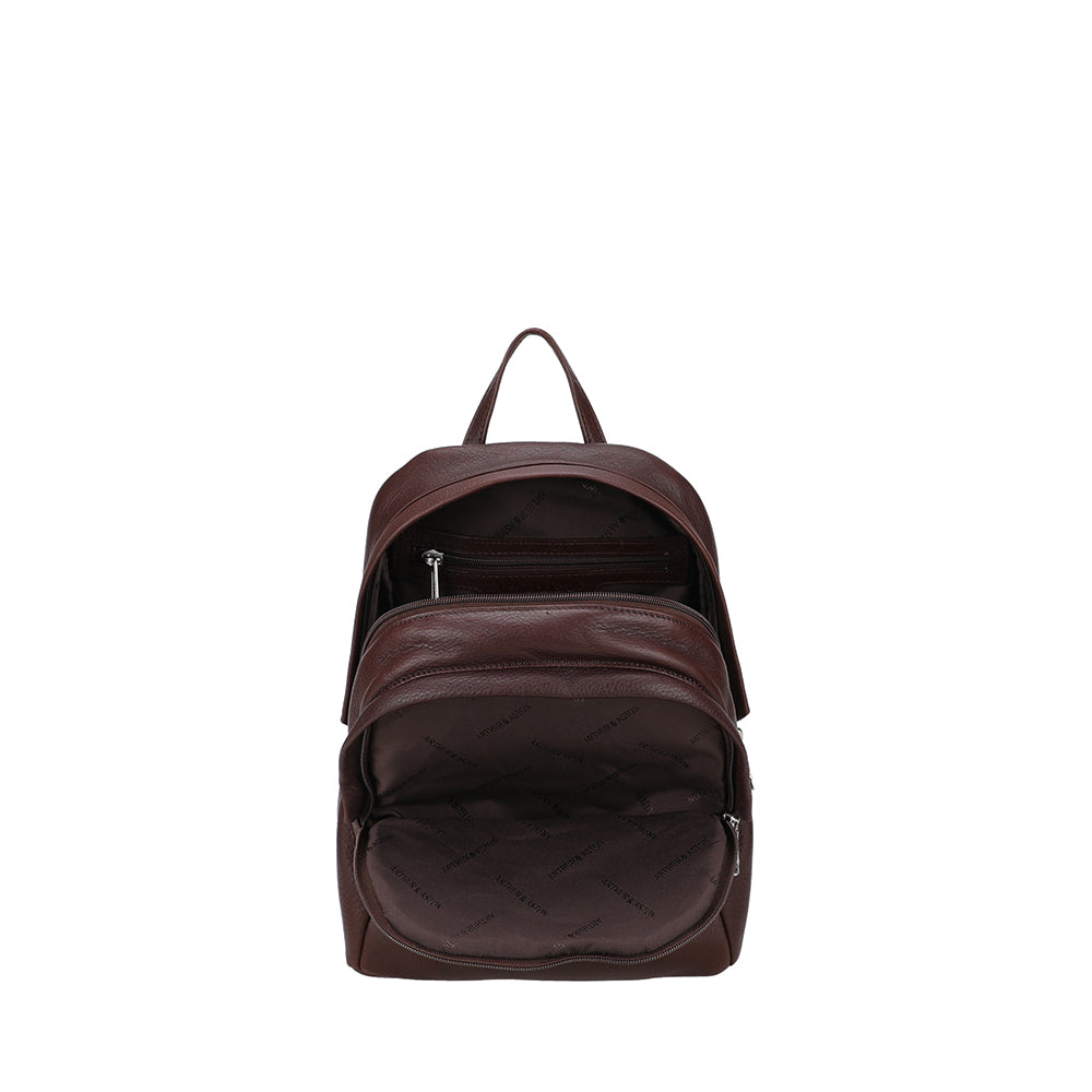 Small unisex Ange leather backpack – compact and elegant