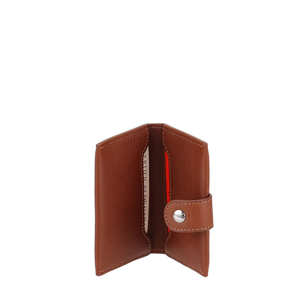 Petit Porte-cartes à pression Cuir Ange