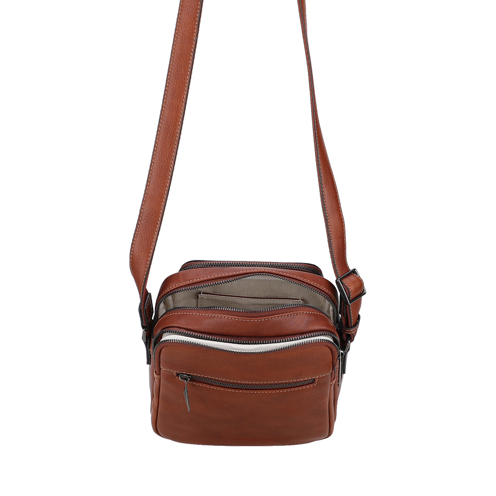 Grand sac travers 2 compartiments cuir Nairo