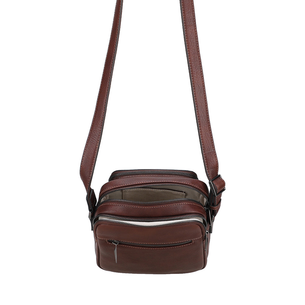 Grand sac travers 2 compartiments cuir Nairo