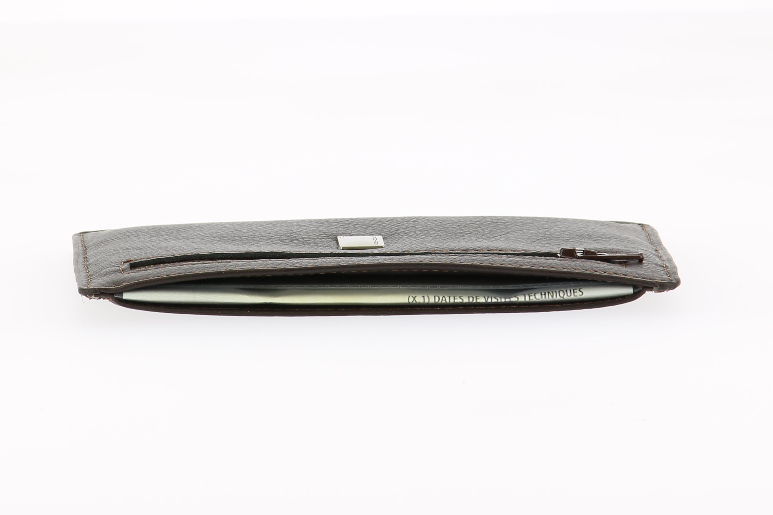 Novak zipped full grain leather document holder