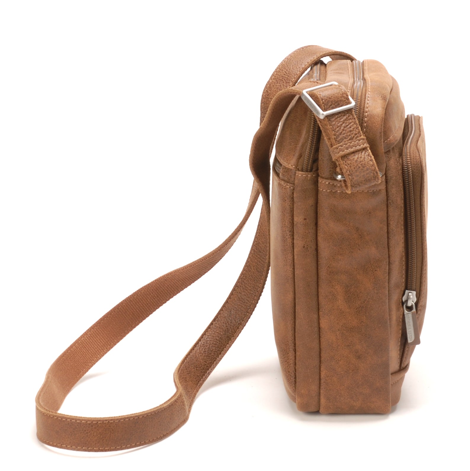 Large Cristiano leather destroyed crossbody bag