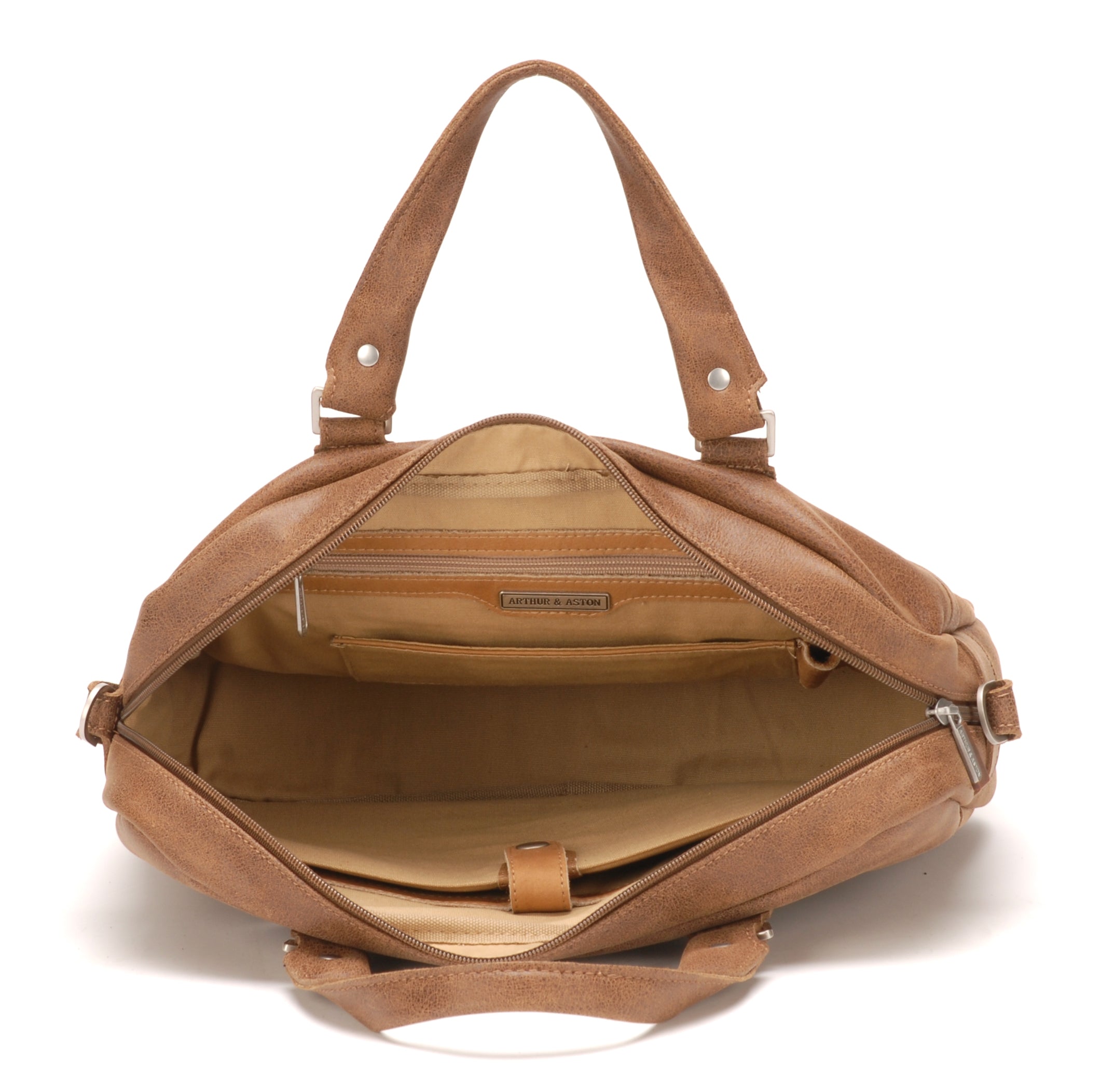 Cristiano leather destroyed briefcase
