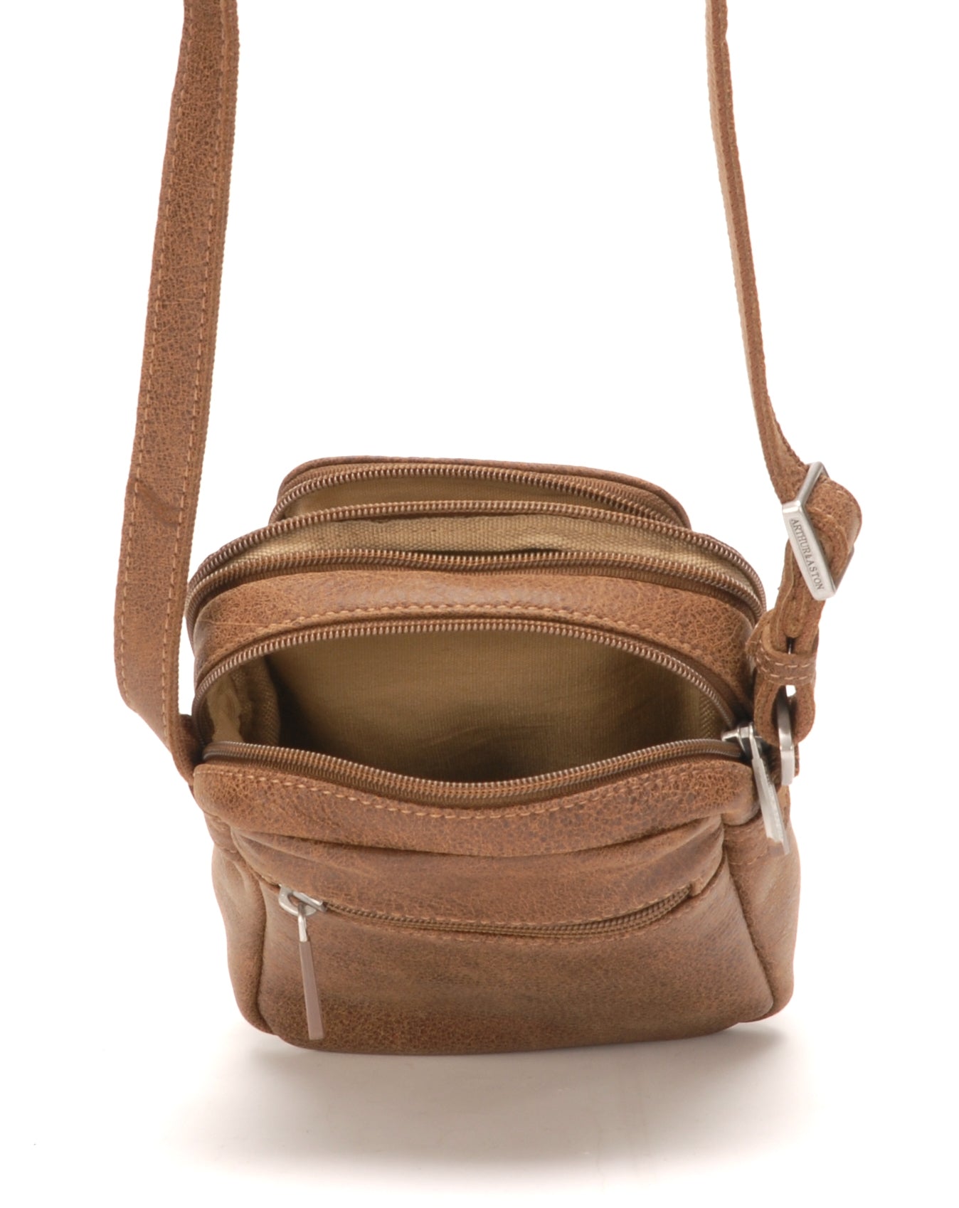 Cristiano destroyed leather crossbody bag, small model