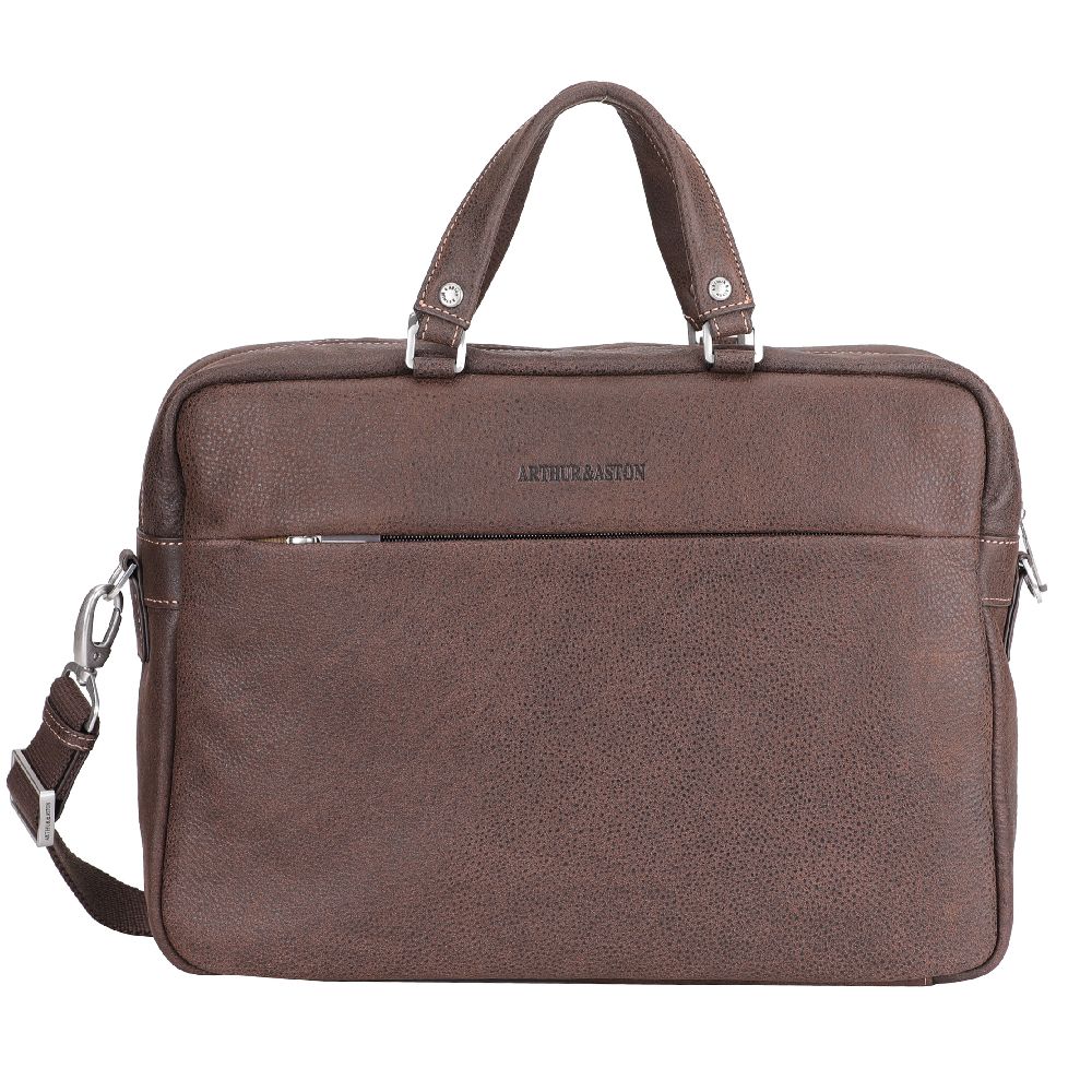 Cristiano leather destroyed briefcase